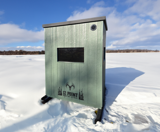 6X6 Ice Shack - Outfitter Series Blind With Metal Skies and Hitch - Door Included